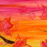 sunset blossoming